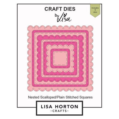 Nested Stitched Scalloped Squares by Lisa Horton