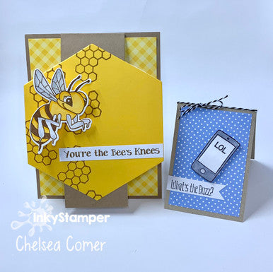 fun cards using Bee stamp set by InkyStamper