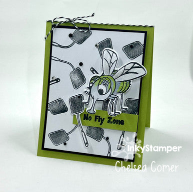 fun image card using Housefly stamp set by InkyStamper