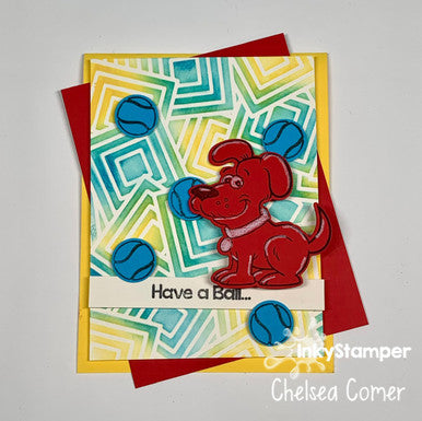 colorful project using Dog stamps by InkyStamper