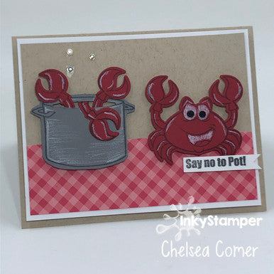 punny project using Crab stamp set by InkyStamper