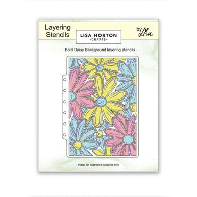 Bold Daisy Background Stencil by Lisa Horton