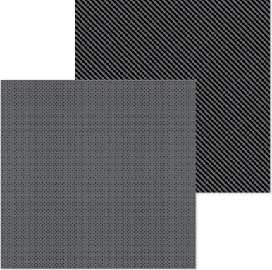 Doodlebug Design - Monochromatic Collection - dot / stripe 12 x 12 - Beetle Black