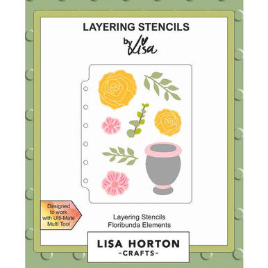 Floribunda Elements Stencil by Lisa Horton