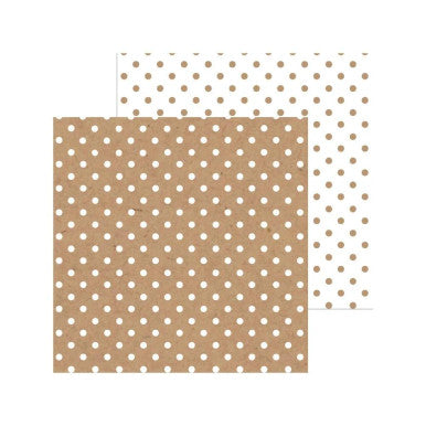 Doodlebug Design - Monochromatic Collection - swiss dot - 12 x 12 - Kraft