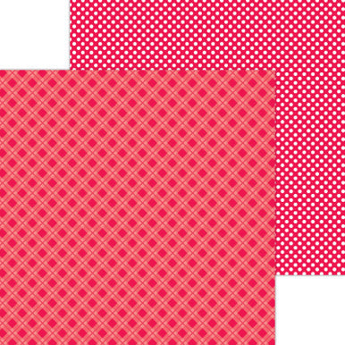 Doodlebug Design - Monochromatic Collection - Candy Stripe / Sprinkles - 12 x 12 - Ladybug