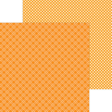 Doodlebug Design - Monochromatic Collection - Candy Stripe / Sprinkles - 12 x 12 - Mandarin