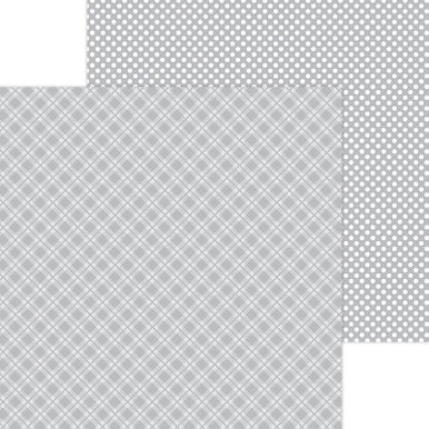 Doodlebug Design - Monochromatic Collection - Candy Stripe / Sprinkles - 12 x 12 - Stone Gray