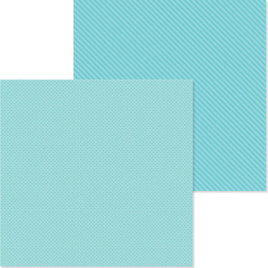 Doodlebug Design - Monochromatic Collection - dot/stripe - 12 x 12 - Swimming Pool