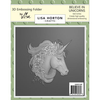 Believe in Unicorns 3D Embossing Folder by Lisa Horton