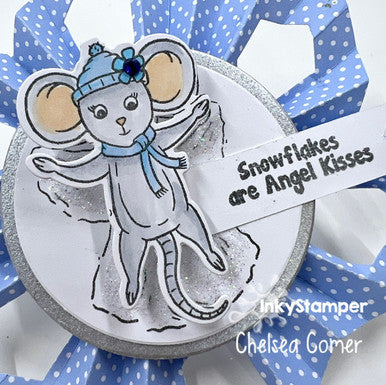 Wobbling using Snow Angel stamp set by InkyStamper
