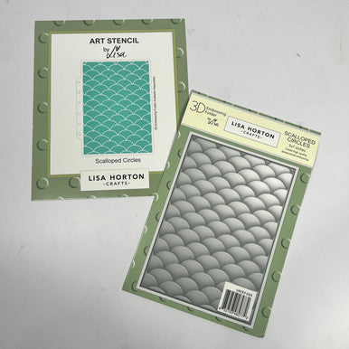 Scalloped Circles 3D Embossing Folder and Stencil by Lisa Horton