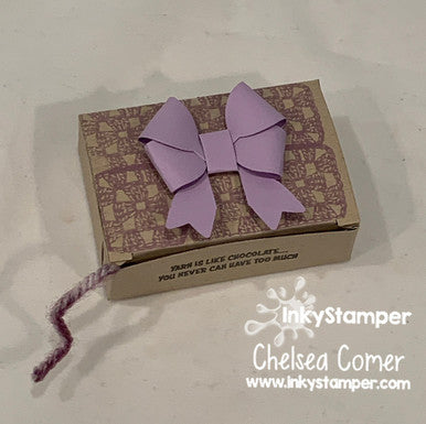 crochet box closed using Paper Clip Box die by InkyStamper