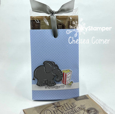 Fun Elephant popcorn Treat holder created with InkyStamper Stamps
