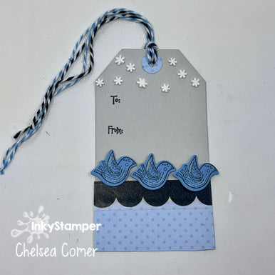 bird tag using Gnome stamp set by InkyStamper