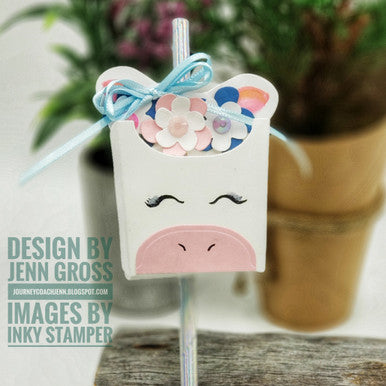 unicorn fun treat holder using Small Fry Box by InkyStamper