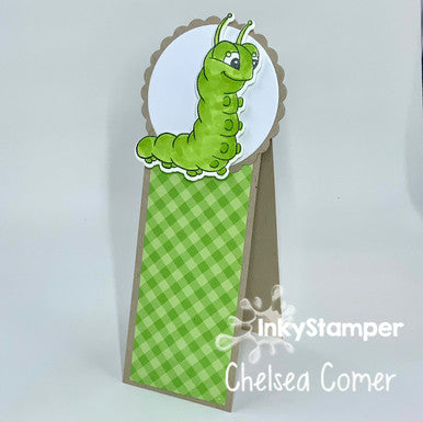 magnetic book mark using Caterpillar stamps by InkyStamper