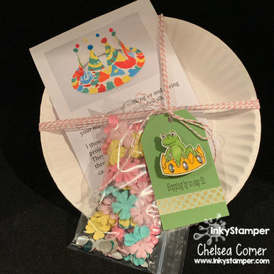 paper plate crown gift using Crowned stamps by InkyStamper