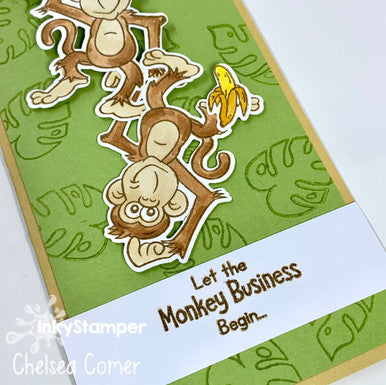 fun wobble card using InkyStamper stamps