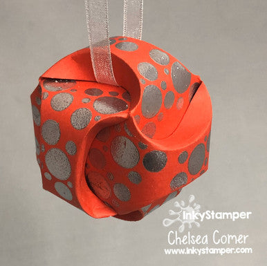 stamped and embossed using Orb die by InkyStamper