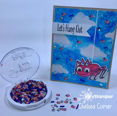 fun hang out card using Spider stamps by InkyStamper