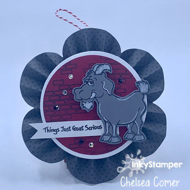 goat using Flowerette die by InkyStamper