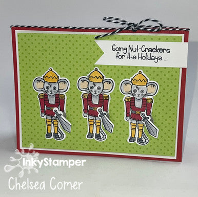 twirling sword card using Nutcracker stamp set by InkyStamper