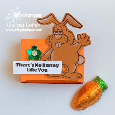 chocolate carrot box using Paper Clip Box die by InkyStamper
