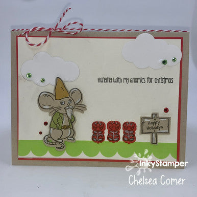 gnome card using Gnome stamp set by InkyStamper