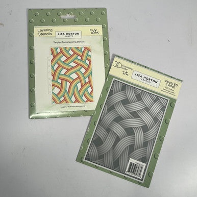 Tangled Twine 3D Embossing Folder and Stencil by Lisa Horton