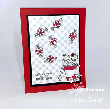Dreaming of Sugar Plums spinning card using Latte stamp set by InkyStamper