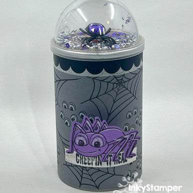 fun pringles treat can decorated using Spider stamps by InkyStamper