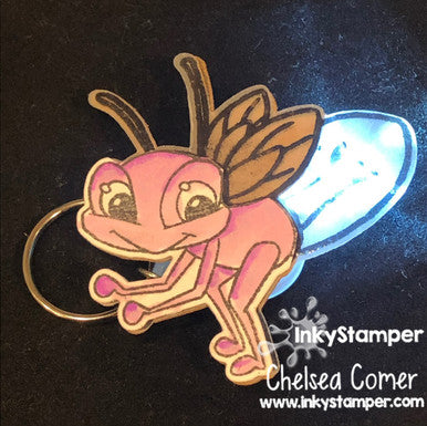 light key chain using Lightning Bug stamps by InkyStamper
