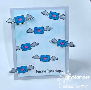 fleing envelope card using Snail stamps by InkyStamper