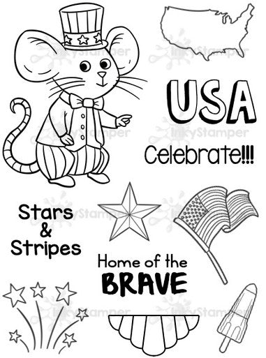 Americana stamp set featuring Ralph and Rosie by InkyStamper