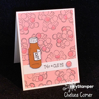take a chill pill card using Roly Poly stamps by InkyStamper