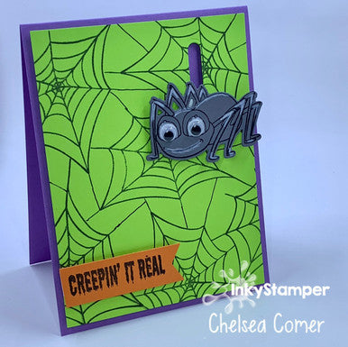 fun web card using Spider stamps by InkyStamper