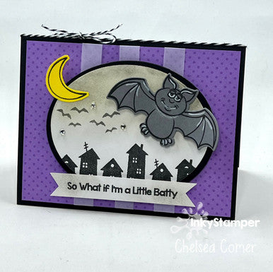 cute and fun card using Bat stamp set by InkyStamper