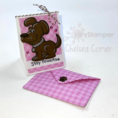 mini dog card using Dog stamps by InkyStamper