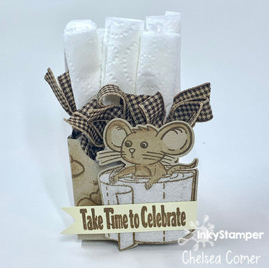 rolled toilet paper treat using TP stamps by InkyStamper