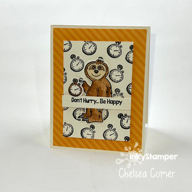 fun sloth card using Sloth stamps by InkyStamper