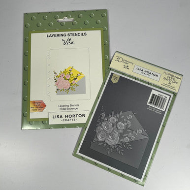 Floribunda Petal Envelope 3D Embossing Folder and Stencil by Lisa Horton