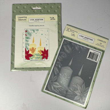 Candles 3D Embossing Folder and Stencil by Lisa Horton