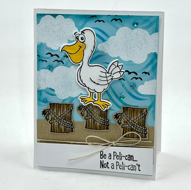 cute card using Pelican stamp set by InkyStamper