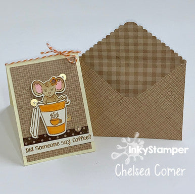 Latte Mini Card using Snow Angel stamp set by InkyStamper