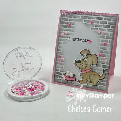 cute and grunge card using Dog stamps by InkyStamper