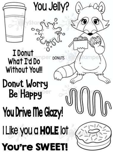 Donut stamp set featuring Ramone and Rita by InkyStamper