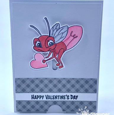 valentine's day card using Lightning Bug stamps by InkyStamper