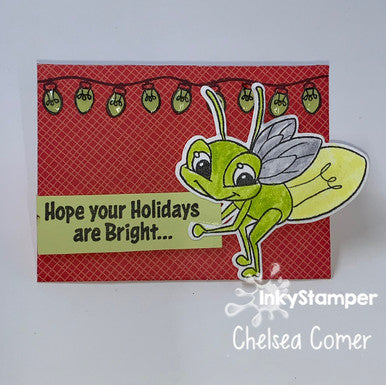 mini envie dressed up using Lightning Bug stamps by InkyStamper