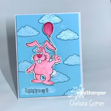 fun kid card made with Bunny stamps by InkyStamper